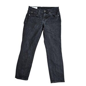 Gap True Skinny Mid Rise Jeans Womens 4P Gray Charcoal Wash Stretch Denim Petite